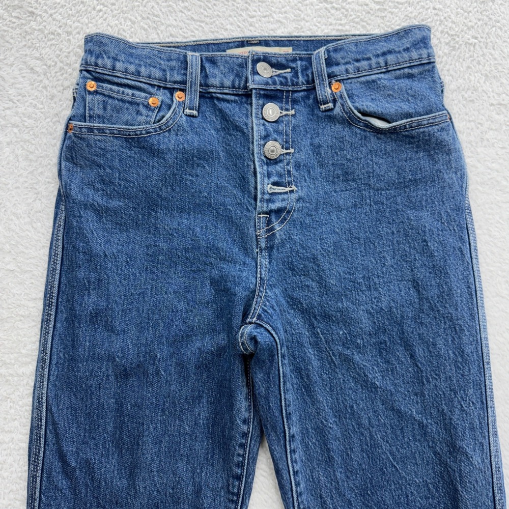 Levis Premium Wedgie Straight Jeans Blue High Rise Button Fly 26995-0000 Size 26 - Picture 2 of 12